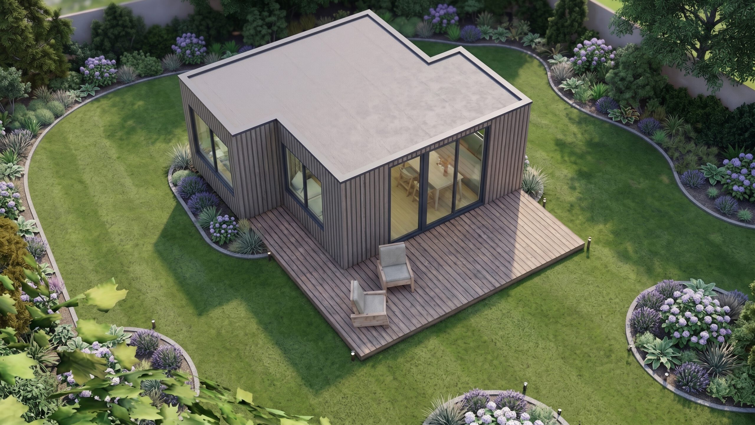 kleine Familiewoning in achtertuin plaatsen