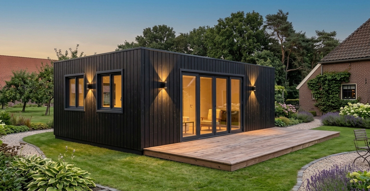 prefab familiewoning kubus lodge