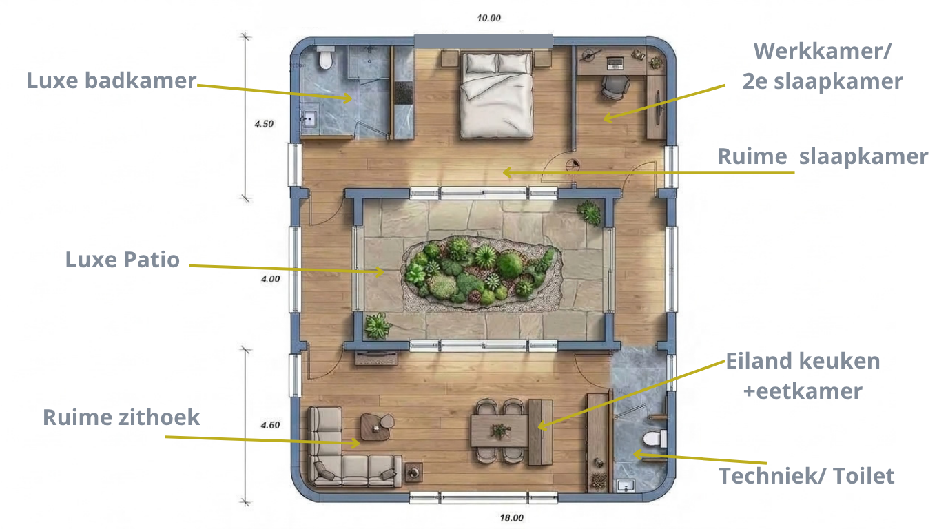 Q Design plattegrond 100m2 familiewoning