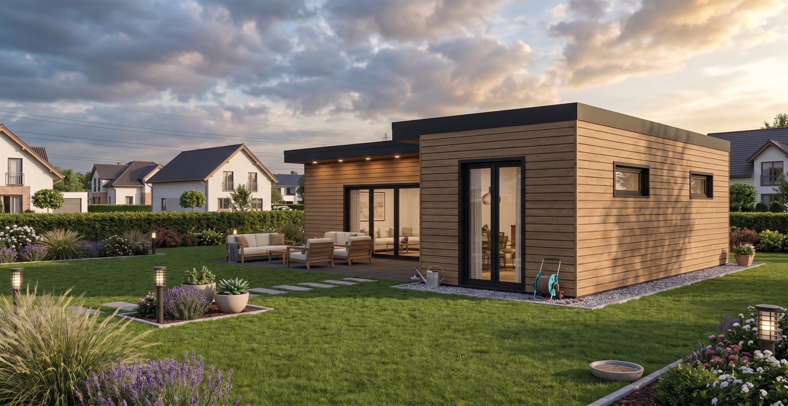familiewoning in de achtertuin