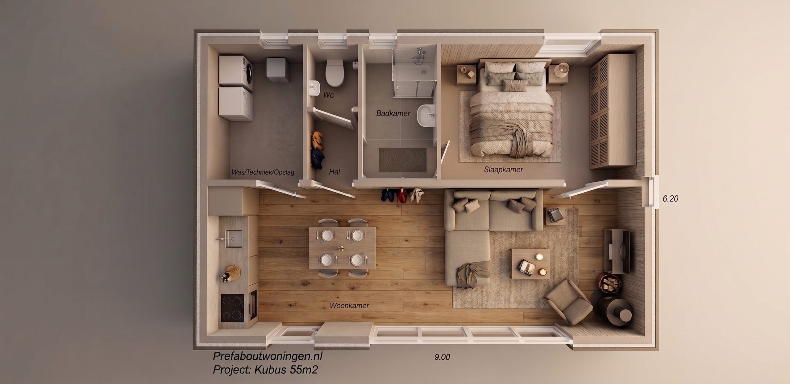 Plattegrond Lodge 55 familiewoning