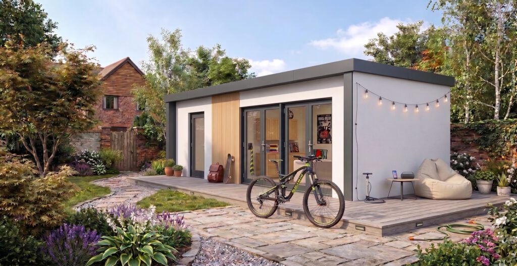 prefab jongerenwoning studio voor kind in de tuin