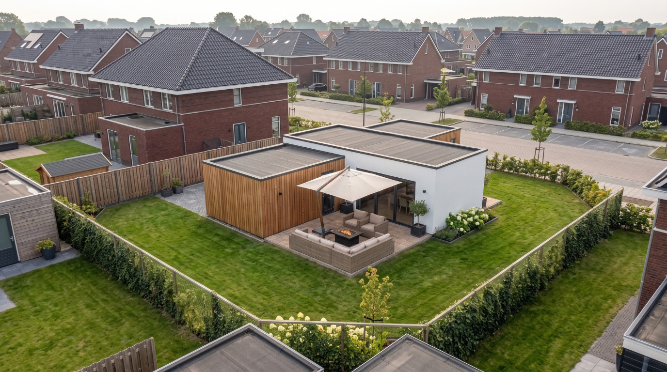 Vergunningsvrije prefab woning in de tuin